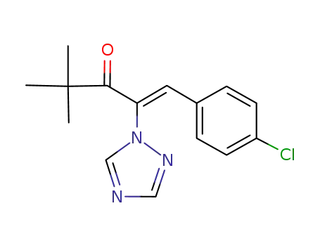 Molecular Structure of 76714-84-6 (1-Penten-3-one,
1-(4-chlorophenyl)-4,4-dimethyl-2-(1H-1,2,4-triazol-1-yl)-, (1Z)-)