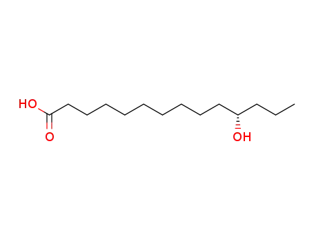 Molecular Structure of 152727-12-3 (Tetradecanoic acid,11-hydroxy-, (11S)-)