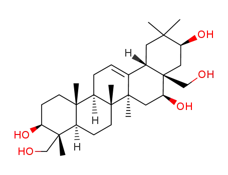 Molecular Structure of 19942-02-0 (Olean-12-ene-3β,16β,21β,23,28-pentol)