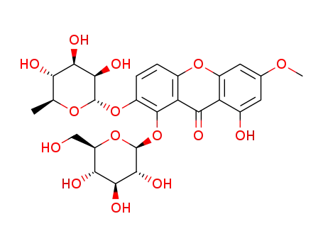 7-O-(α-L-rhamnopyranosyl)-8-O-(β-D-glucopyranosyl)-1-hydroxy-3-methoxyxanthone