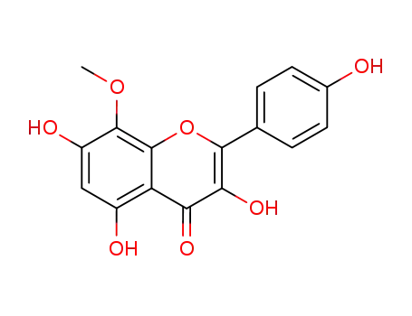 Molecular Structure of 571-74-4 (3,5,7-Trihydroxy-2-(4-hydroxyphenyl)-8-methoxy-4H-1-benzopyran-4-one)