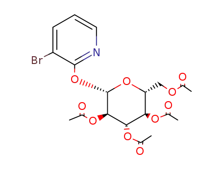 Molecular Structure of 4336-91-8 (3-bromo-2-pyridyl 2,3,4,6-tetra-O-acetyl-β-D-glucopyranoside)
