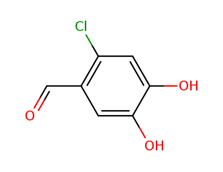 Molecular Structure of 37686-56-9 (Benzaldehyde, 2-chloro-4,5-dihydroxy-)