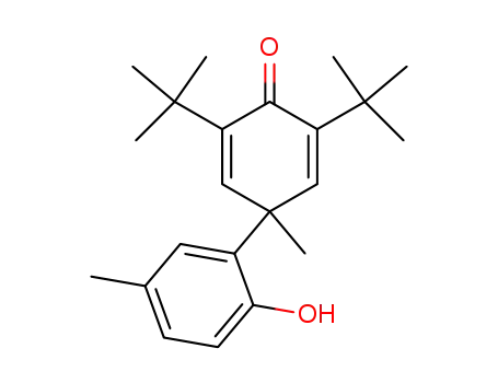 Molecular Structure of 131544-08-6 (2,6-di-tert-butyl-4-(5-methyl-2-hydroxyphenyl)-4-methylcyclohexa-2,5-dien-1-one)