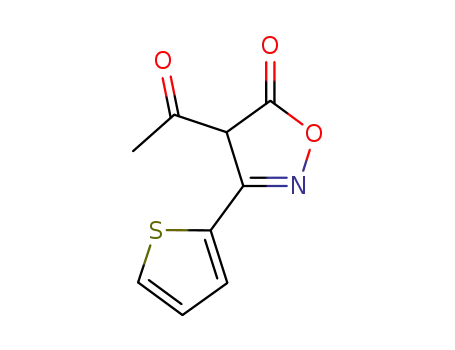 Molecular Structure of 90322-43-3 (4-acetyl-3-thiophen-2-yl-2<i>H</i>-isoxazol-5-one)