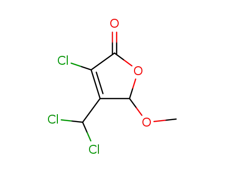 Molecular Structure of 97055-38-4 (3-chloro-4-(dichloromethyl)-5-methoxyfuran-2(5H)-one)