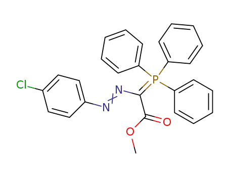 Molecular Structure of 70736-30-0 (Acetic acid, [(4-chlorophenyl)azo](triphenylphosphoranylidene)-, methyl
ester)