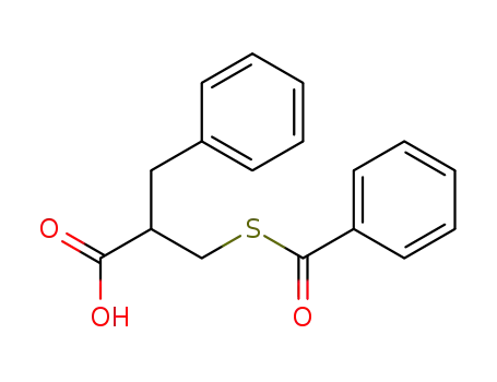 Molecular Structure of 81110-58-9 (Benzenepropanoic acid, a-[(benzoylthio)methyl]-)