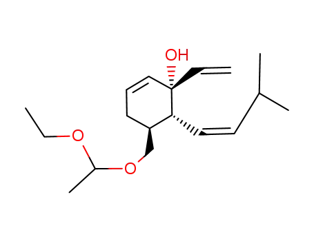 Molecular Structure of 84162-00-5 ((1S,5S,6R,1'Z)-5-<(1-ethoxyethoxy)methyl>-6-(3'-methyl-1'-butenyl)-1-vinyl-2-cyclohexen-1-ol)
