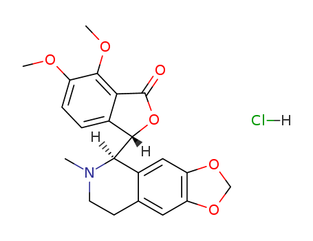 1(3H)-Isobenzofuranone,6,7-dimethoxy-3-[(5R)-5,6,7,8-tetrahydro-6-methyl-1,3-dioxolo[4,5-g]isoquinolin-5-yl]-,hydrochloride (1:1), (3S)-