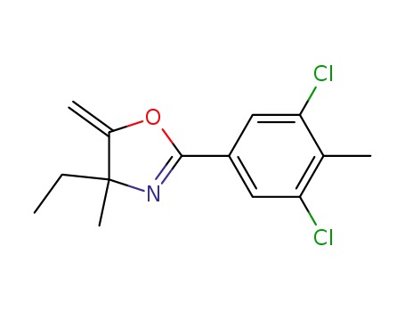 Molecular Structure of 209809-70-1 (2-(3,5-dichloro-4-methylphenyl)-4-ethyl-4-methyl-5-methyleneoxazoline)