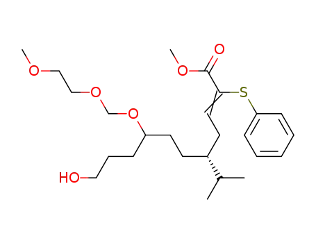 Molecular Structure of 113589-96-1 (methyl (2EZ,5R,8RS)-11-hydroxy-8-(2-methoxyethoxymethoxy)-5-(1-methylethyl)-2-phenylthio-2-undeceonate)