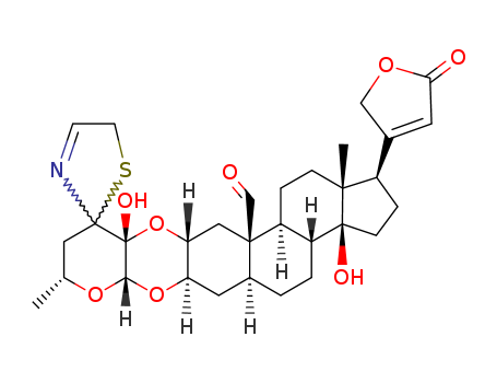 Card-20(22)-enolide,14-hydroxy-2,3-[[(5S,6R,7S,9R)-6-hydroxy-9-methyl-8-oxa-1-thia-4-azaspiro[4.5]dec-3-ene-6,7-diyl]bis(oxy)]-19-oxo-,(2a,3b,5a)-