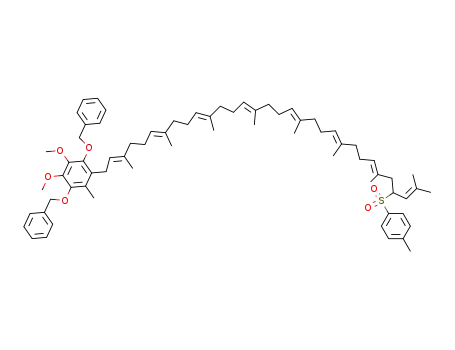 1,4-Bis-benzyloxy-2,3-dimethoxy-5-methyl-6-[(2E,6E,10E,14E,18E,22E,26E)-3,7,11,15,19,23,27,31-octamethyl-29-(toluene-4-sulfonyl)-dotriaconta-2,6,10,14,18,22,26,30-octaenyl]-benzene