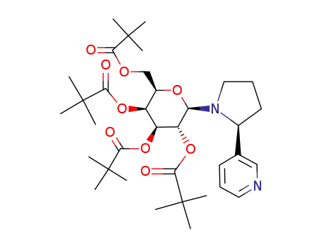 Molecular Structure of 252005-64-4 ((S)-1-(2,3,4,6-Tetra-O-pivaloyl-β-D-galactopyranosyl)-2-(3-pyridyl)pyrrolidine)