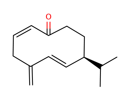 Molecular Structure of 113666-33-4 ((2Z,6E,8S)-5-methylene-8-(1-methylethyl)-2,6-cyclodecadien-1-one)