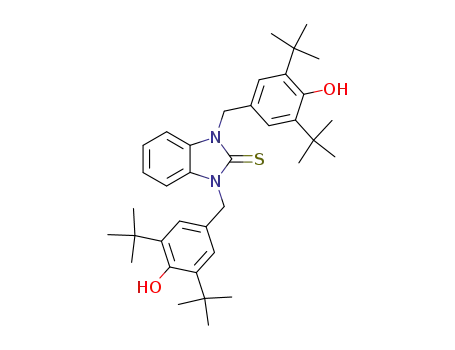 Molecular Structure of 54114-47-5 (1,3-bis(3,5-di(tert-butyl)-4-hydroxybenzyl)-1,3-dihydrobenzimidazole-2-thione)