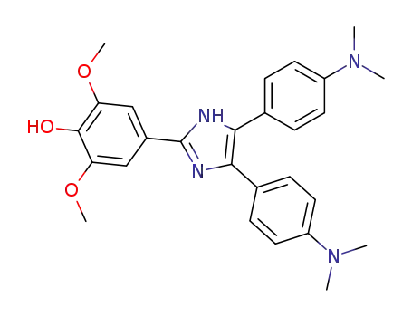 Molecular Structure of 1886-13-1 (Phenol,
4-[4,5-bis[4-(dimethylamino)phenyl]-1H-imidazol-2-yl]-2,6-dimethoxy-)