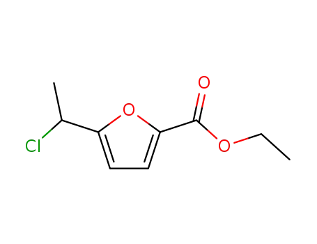 Molecular Structure of 18744-04-2 (ETHYL 5-(1-CHLOROETHYL)-2-FUROATE)