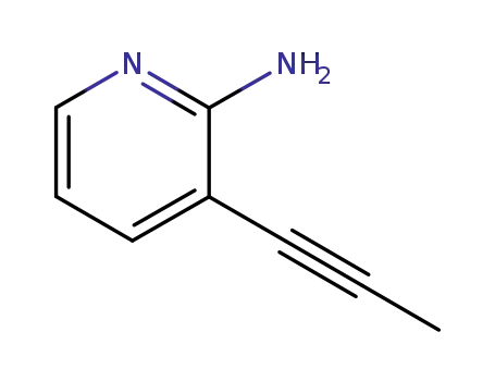 Molecular Structure of 203635-54-5 (2-Pyridinamine, 3-(1-propynyl)- (9CI))