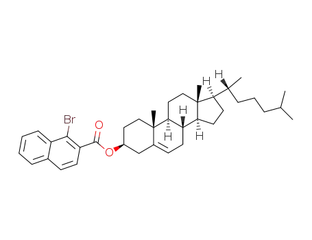 1-Bromo-naphthalene-2-carboxylic acid (3S,8S,9S,10R,13R,14S,17R)-17-((R)-1,5-dimethyl-hexyl)-10,13-dimethyl-2,3,4,7,8,9,10,11,12,13,14,15,16,17-tetradecahydro-1H-cyclopenta[a]phenanthren-3-yl ester