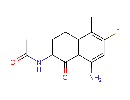 Molecular Structure of 182182-31-6 (Acetamide,
N-(8-amino-6-fluoro-1,2,3,4-tetrahydro-5-methyl-1-oxo-2-naphthalenyl)-)