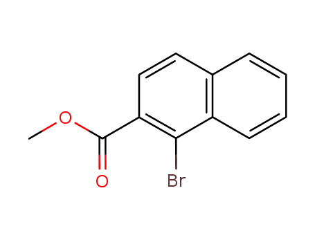 Molecular Structure of 89555-39-5 (2-Naphthalenecarboxylic acid, 1-bromo-, methyl ester)