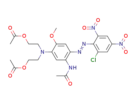 Molecular Structure of 3618-73-3 (2,2'-[[5-acetamido-4-[(2-chloro-4,6-dinitrophenyl)azo]-2-methoxyphenyl]imino]diethyl diacetate)
