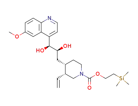 Molecular Structure of 946491-91-4 ((3R,4S)-4-[(2S,3S)-2,3-Dihydroxy-3-(6-methoxy-quinolin-4-yl)-propyl]-3-vinyl-piperidine-1-carboxylic acid 2-trimethylsilanyl-ethyl ester)