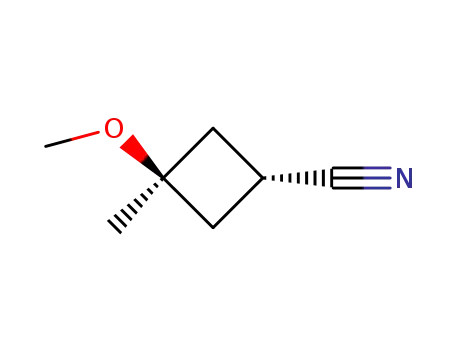 E-3-methyl-3-methoxycyclobutane-1-carbonitrile