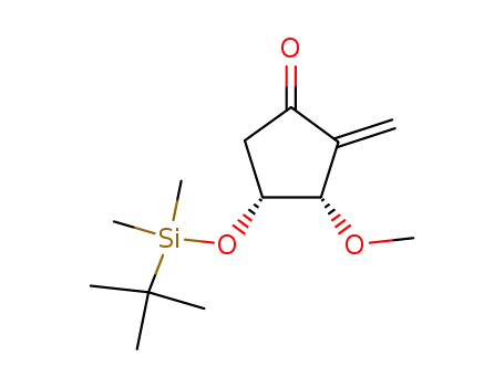 Molecular Structure of 117254-03-2 ((3S,4R)-4-(tert-Butyl-dimethyl-silanyloxy)-3-methoxy-2-methylene-cyclopentanone)
