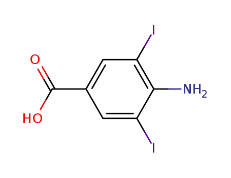 Molecular Structure of 2122-61-4 (4-Amino-3,5-diiodobenzoic acid)