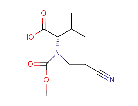 Molecular Structure of 192726-03-7 (L-Valine, N-(2-cyanoethyl)-N-(methoxycarbonyl)-)
