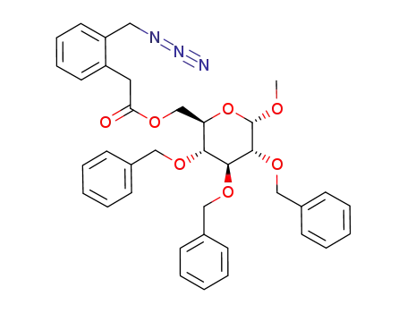 Molecular Structure of 428500-96-3 (methyl 6-O-[(2-azidomethyl)phenylacetyl]-2,3,4-tri-O-benzyl-α-D-glucopyranoside)