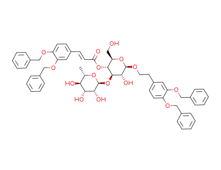 3,4-di(benzyloxy)phenethyl 3-O-(α-L-rhamnopyranosyl)-4-O-(3,4-di-O-benzylcaffeoyl)-β-D-glucopyranoside