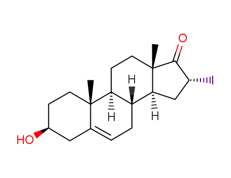 Molecular Structure of 17134-39-3 (16α-iodo-3β-hydroxy-5-androsten-17-one)