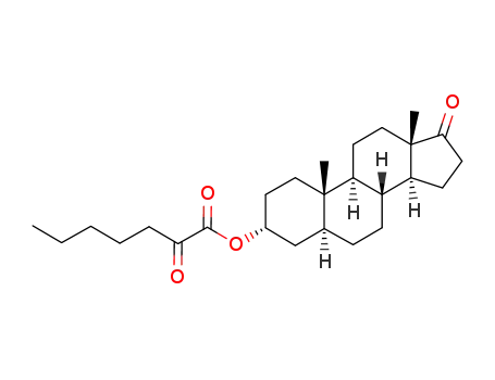 Molecular Structure of 592509-66-5 (2-Oxo-heptanoic acid (3R,5S,8R,9S,10S,13S,14S)-10,13-dimethyl-17-oxo-hexadecahydro-cyclopenta[a]phenanthren-3-yl ester)