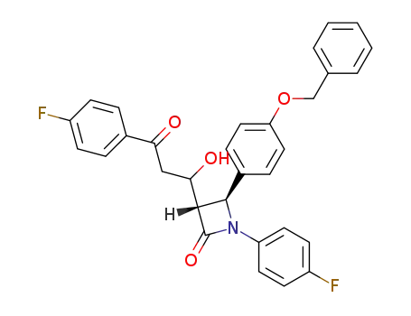 Molecular Structure of 231301-00-1 ((3S,4S)-4-(4-Benzyloxy-phenyl)-1-(4-fluoro-phenyl)-3-[3-(4-fluoro-phenyl)-1-hydroxy-3-oxo-propyl]-azetidin-2-one)