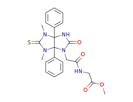 Molecular Structure of 1350618-23-3 (methyl [2-(4,6-dimethyl-2-oxo-3a,6a-diphenyl-5-thioxooctahydroimidazo[4,5-d]imidazol-1-yl)-1-oxoethylamino]acetate)