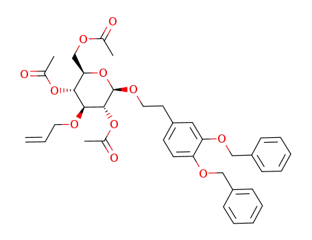 3,4-di(benzyloxy)phenethyl 2,4,6-tri-O-acetyl-3-O-allyl-β-D-glucopyranoside