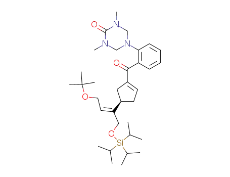 (4R)-4-<1-((triisopropylsiloxy)methyl)-3-tert-butoxy-1(E)-propenyl>-1-<1-(2-<5-(1,3-dimethylhexahydro-2-oxo-1,3,5-triazinyl)>benzoyl)>cyclopentene