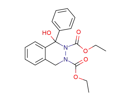 Molecular Structure of 91099-01-3 (2,3-Phthalazinedicarboxylic acid, 1,4-dihydro-1-hydroxy-1-phenyl-,
diethyl ester)
