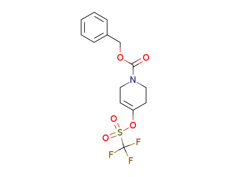 Molecular Structure of 286961-24-8 (1(2H)-Pyridinecarboxylic acid, 3,6-dihydro-4-[[(trifluoroMethyl)sulfonyl]oxy]-, phenylMethyl ester)