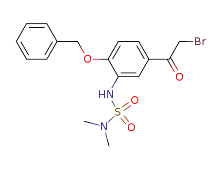 Molecular Structure of 39258-98-5 (Sulfamide, N'-[5-(bromoacetyl)-2-(phenylmethoxy)phenyl]-N,N-dimethyl-)