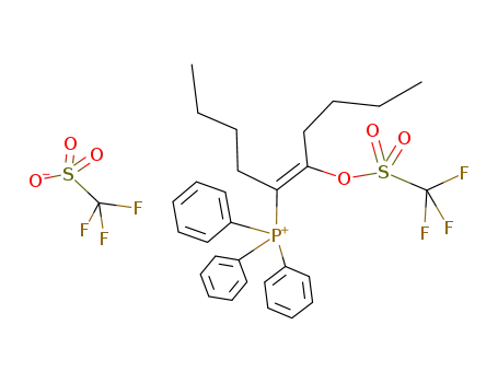 Molecular Structure of 84370-17-2 (Trifluoro-methanesulfonate((Z)-1-butyl-2-trifluoromethanesulfonyloxy-hex-1-enyl)-triphenyl-phosphonium;)
