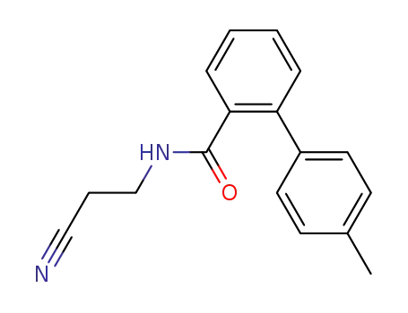 Molecular Structure of 120568-15-2 (N-(2-cyanoethyl)-4'-methyl[1,1']biphenyl-2-carboxamide)