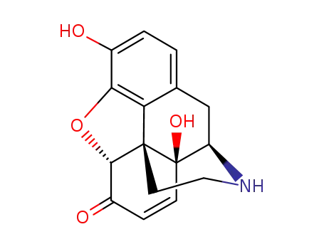Molecular Structure of 84116-46-1 ((5alpha)-7,8-Didehydro-4,5-epoxy-3,14-dihydroxymorphinan-6-one)