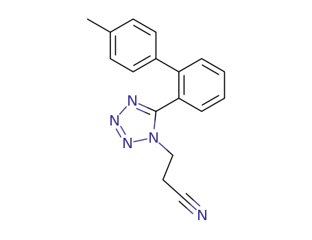 Molecular Structure of 120568-17-4 (5-<4'-Methyl-1,1'-biphenyl-2-yl>-1H-tetrazole-1-propanenitrile)
