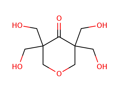 Molecular Structure of 90648-00-3 (3,3,5,5-tetrakis-hydroxymethyl-tetrahydro-pyran-4-one)