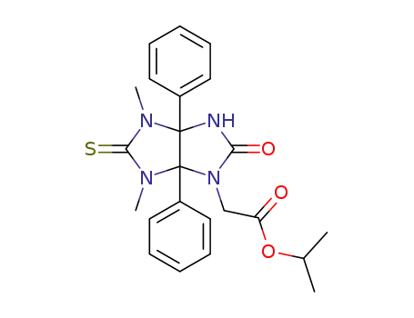 Molecular Structure of 1350618-26-6 (isopropyl (4,6-dimethyl-2-oxo-3a,6a-diphenyl-5-thioxooctahydroimidazo[4,5-d]imidazol-1-yl)acetate)
